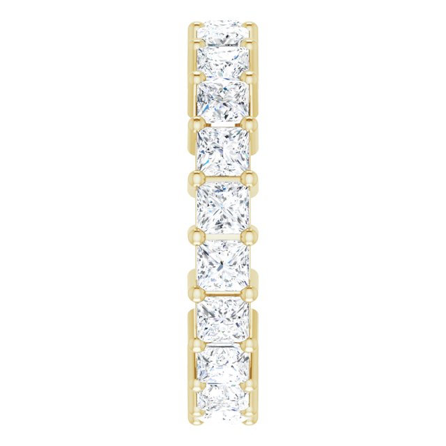 10K Gold Square Lab-Grown Diamond Shared-Prong Eternity Band – 2.75x2.75 mm Stones - Yellow Gold - view 4