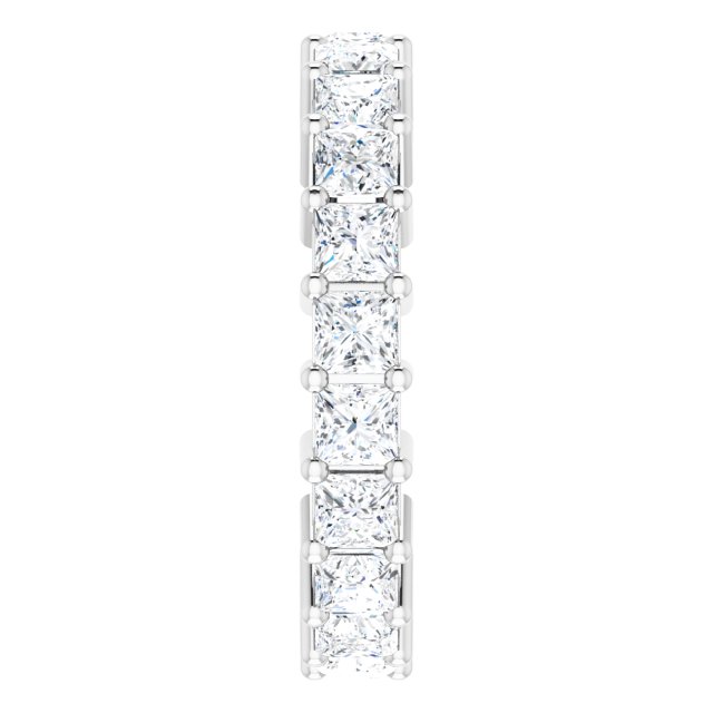 10K Gold Square Lab-Grown Diamond Shared-Prong Eternity Band – 2.75x2.75 mm Stones - White Gold - view 4