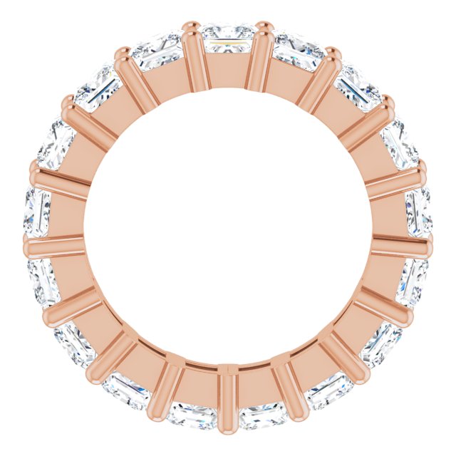 10K Gold Square Lab-Grown Diamond Shared-Prong Eternity Band – 3.5x3.5 mm Stones - Rose Gold - view 2