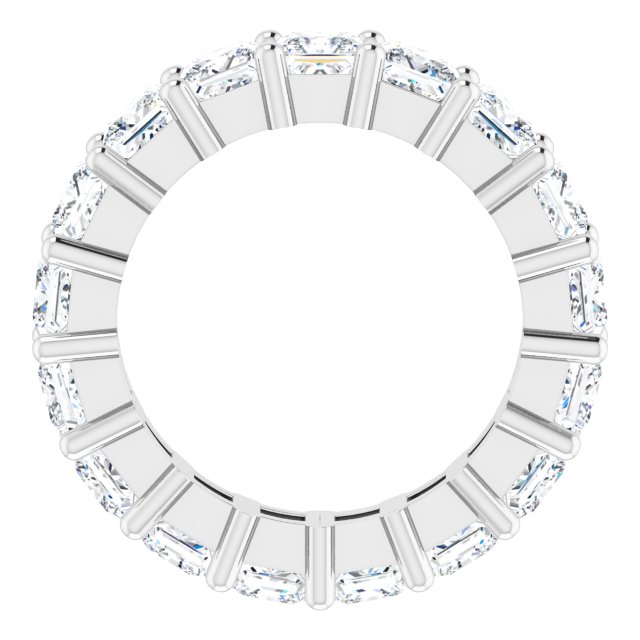10K Gold Square Lab-Grown Diamond Shared-Prong Eternity Band – 3.5x3.5 mm Stones - White Gold - view 2