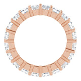10K Gold Square Lab-Grown Diamond Shared-Prong Eternity Band – 3x3 mm Stones - Rose Gold - view 2