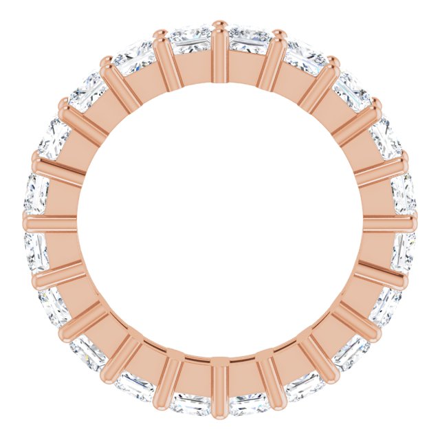 10K Gold Square Lab-Grown Diamond Shared-Prong Eternity Band – 3x3 mm Stones - Rose Gold - view 2