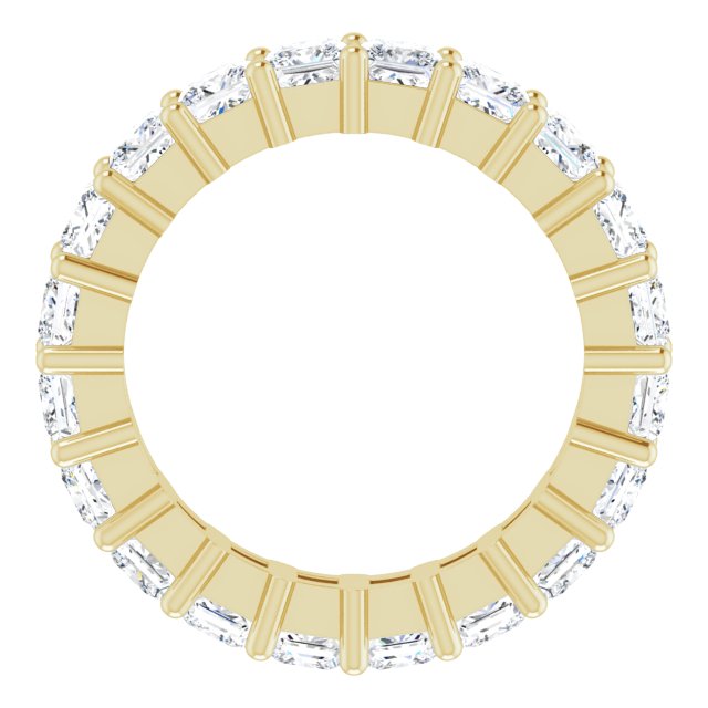 10K Gold Square Natural Diamond Shared-Prong Eternity Band – 3x3 mm Stones - Yellow Gold - view 2