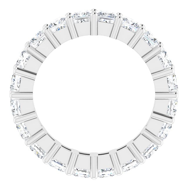 10K Gold Square Lab-Grown Diamond Shared-Prong Eternity Band – 3x3 mm Stones - White Gold - view 2