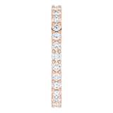 10K Gold Round Lab-Grown Diamond Shared-Prong Eternity Band – 1.75 mm Stones - Rose Gold - view 4