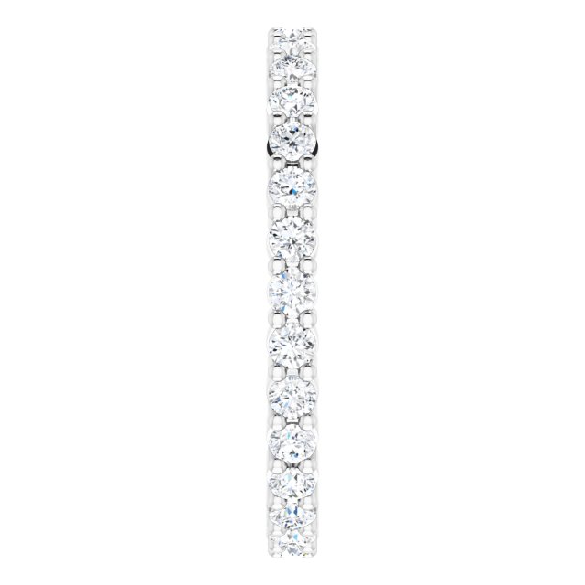 10K Gold Round Lab-Grown Diamond Shared-Prong Eternity Band – 1.75 mm Stones - White Gold - view 4