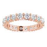10K Gold Round Lab-Grown Diamond Shared-Prong Eternity Band – 2.75 mm Stones - Rose Gold - view 3