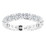 10K Gold Round Lab-Grown Diamond Shared-Prong Eternity Band – 2.75 mm Stones - White Gold - view 3
