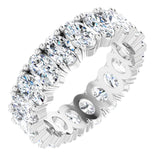 10K Gold Oval Natural Diamond Shared-Prong Eternity Band – 5x3 mm Stones - White Gold