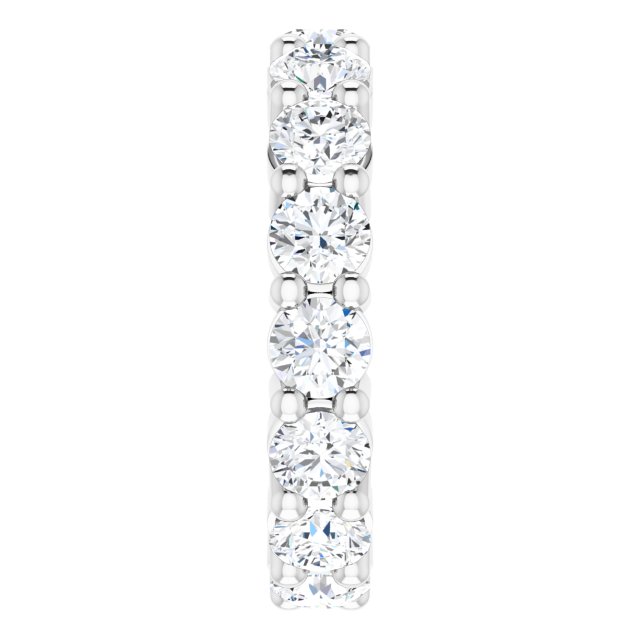 10K Gold Round Lab-Grown Diamond Shared-Prong Eternity Band – 3.8 mm Stones - White Gold - view 4