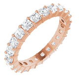 14K Gold Asscher Lab-Grown Diamond Shared-Prong Eternity Band – 2.3x2.3 mm Stones - Rose Gold
