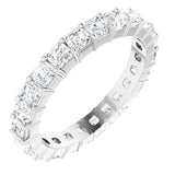 Platinum Asscher Lab-Grown Diamond Shared-Prong Eternity Band – 2.3x2.3 mm Stones