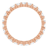 10K Gold Round Natural Diamond Shared-Prong Eternity Band – 2.25 mm Stones - Rose Gold - view 2