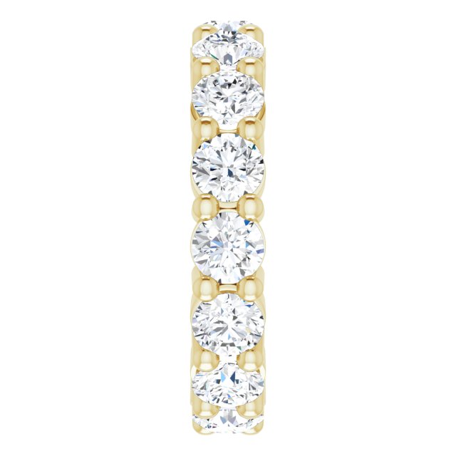 10K Gold Round Natural Diamond Shared-Prong Eternity Band – 3.75 mm Stones - Yellow Gold - view 4