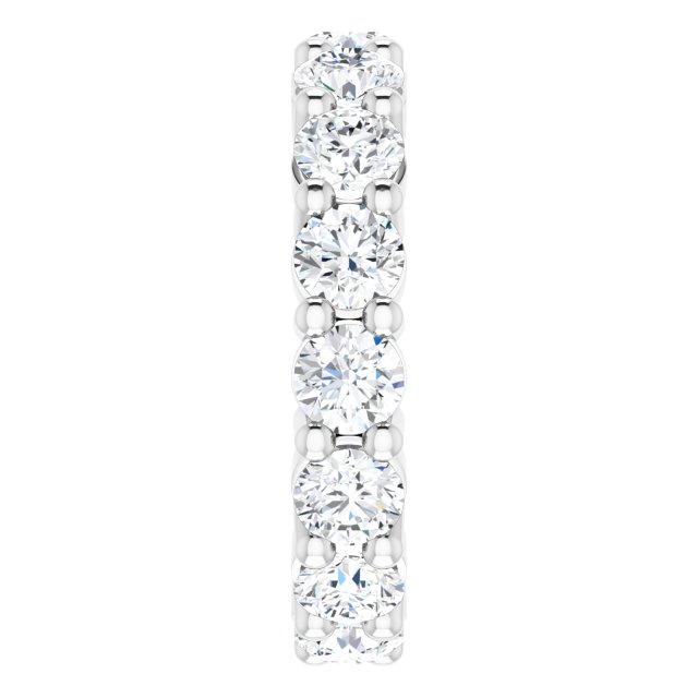 10K Gold Round Natural Diamond Shared-Prong Eternity Band – 3.75 mm Stones - White Gold - view 4