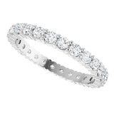 10K Gold Round Lab-Grown Diamond Shared-Prong Eternity Band – 2 mm Stones - White Gold - view 5