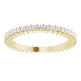 10K Gold Square Natural Diamond Shared-Prong Eternity Band – 1.25x1.25 mm Stones - Yellow Gold - view 3