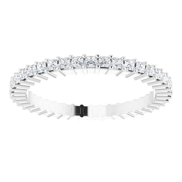 Platinum Square Lab-Grown Diamond Shared-Prong Eternity Band – 1.25x1.25 mm Stones - view 3