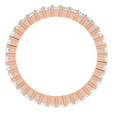 10K Gold Square Lab-Grown Diamond Shared-Prong Eternity Band – 1.5x1.5 mm Stones - Rose Gold - view 2