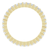 10K Gold Square Natural Diamond Shared-Prong Eternity Band – 1.5x1.5 mm Stones - Yellow Gold - view 2