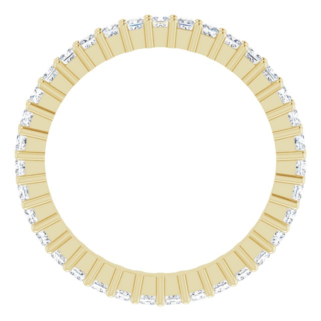 10K Gold Square Lab-Grown Diamond Shared-Prong Eternity Band – 1.5x1.5 mm Stones - Yellow Gold - view 2