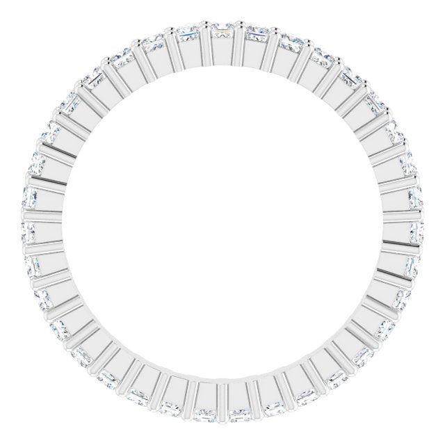 10K Gold Square Natural Diamond Shared-Prong Eternity Band – 1.5x1.5 mm Stones - White Gold - view 2