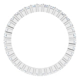 10K Gold Square Lab-Grown Diamond Shared-Prong Eternity Band – 1.5x1.5 mm Stones - White Gold - view 2