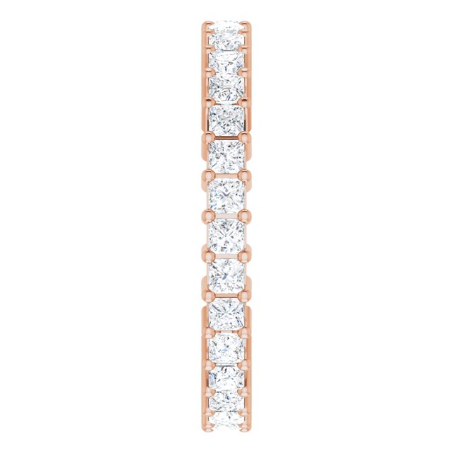 10K Gold Square Natural Diamond Shared-Prong Eternity Band – 1.75x1.75 mm Stones - Rose Gold - view 4
