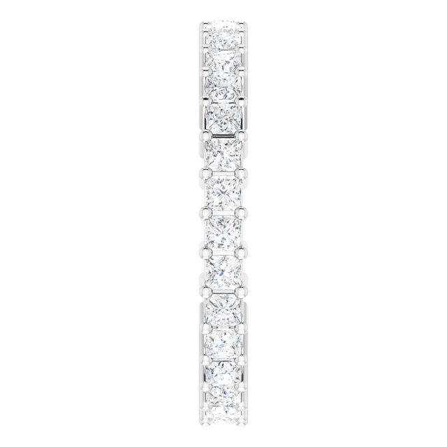 10K Gold Square Natural Diamond Shared-Prong Eternity Band – 1.75x1.75 mm Stones - White Gold - view 4