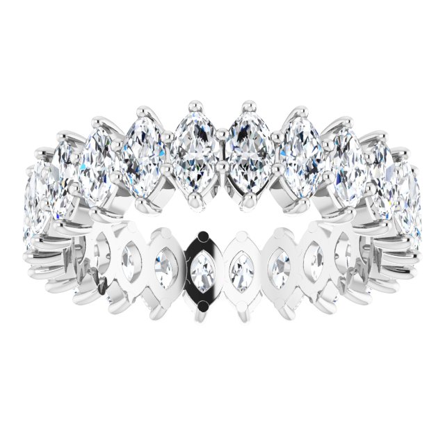Platinum Marquise Lab-Grown Diamond Shared-Prong Eternity Band – 4.25x2.25 mm Stones - view 3