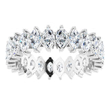 Platinum Marquise Natural Diamond Shared-Prong Eternity Band – 4.25x2.25 mm Stones - view 3