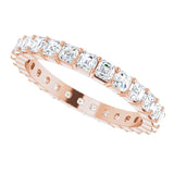 14K Gold Asscher Lab-Grown Diamond Shared-Prong Eternity Band – 2x2 mm Stones - Rose Gold - view 5