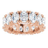 10K Gold Oval Lab-Grown Diamond Shared-Prong Eternity Band – 6x4 mm Stones - Rose Gold - view 3