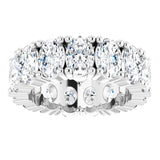 10K Gold Oval Lab-Grown Diamond Shared-Prong Eternity Band – 6x4 mm Stones - White Gold - view 3
