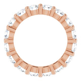 10K Gold Round Lab-Grown Diamond Shared-Prong Eternity Band – 3.5 mm Stones - Rose Gold - view 2
