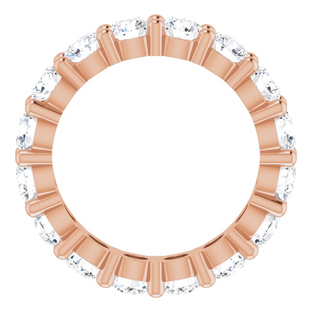 10K Gold Round Lab-Grown Diamond Shared-Prong Eternity Band – 3.5 mm Stones - Rose Gold - view 2