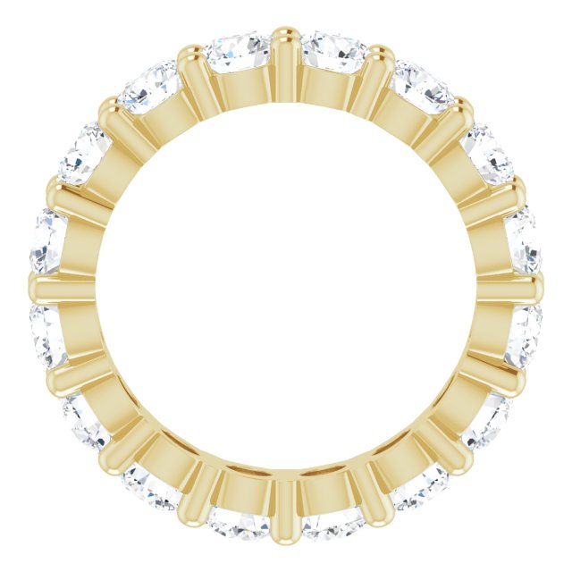 10K Gold Round Lab-Grown Diamond Shared-Prong Eternity Band – 3.5 mm Stones - Yellow Gold - view 2