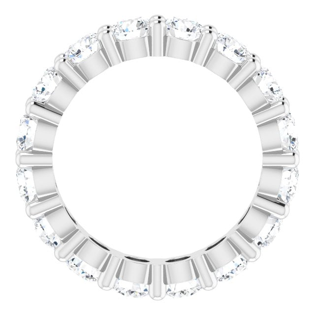 10K Gold Round Lab-Grown Diamond Shared-Prong Eternity Band – 3.5 mm Stones - White Gold - view 2