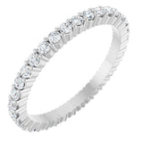 Platinum Round Lab-Grown Diamond Shared-Prong Eternity Band – 1.5 mm Stones