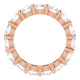 10K Gold Round Lab-Grown Diamond Shared-Prong Eternity Band – 3.75 mm Stones - Rose Gold - view 2