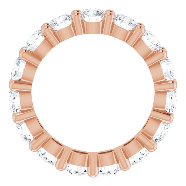 10K Gold Round Natural Diamond Shared-Prong Eternity Band – 3.75 mm Stones - Rose Gold - view 2