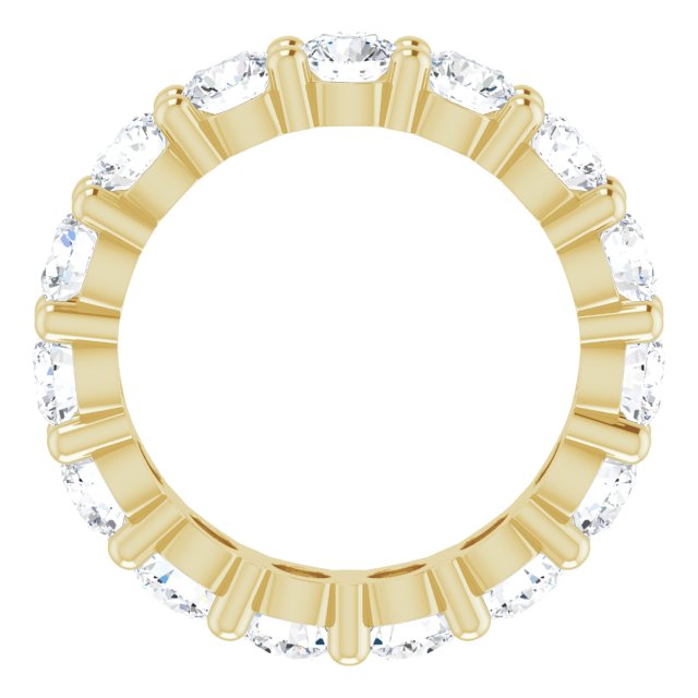 10K Gold Round Natural Diamond Shared-Prong Eternity Band – 3.75 mm Stones - Yellow Gold - view 2