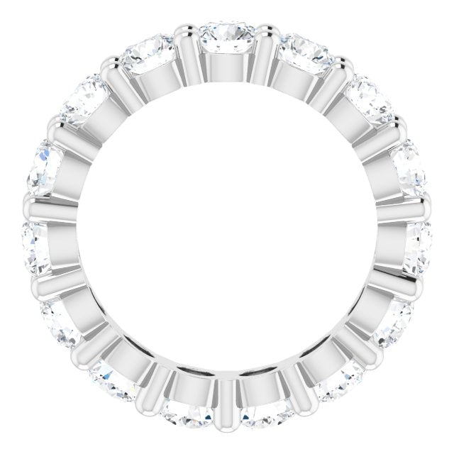 10K Gold Round Lab-Grown Diamond Shared-Prong Eternity Band – 3.75 mm Stones - White Gold - view 2