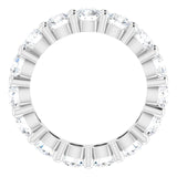 10K Gold Round Natural Diamond Shared-Prong Eternity Band – 3.75 mm Stones - White Gold - view 2