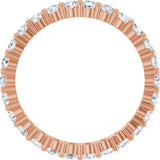 10K Gold Round Lab-Grown Diamond Shared-Prong Eternity Band – 2 mm Stones - Rose Gold - view 2
