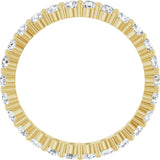 14K Gold Round Natural Diamond Shared-Prong Eternity Band – 2 mm Stones - Yellow Gold - view 2
