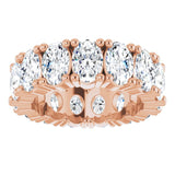 10K Gold Oval Lab-Grown Diamond Shared-Prong Eternity Band – 6x4 mm Stones - Rose Gold - view 3