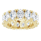 10K Gold Oval Lab-Grown Diamond Shared-Prong Eternity Band – 6x4 mm Stones - Yellow Gold - view 3