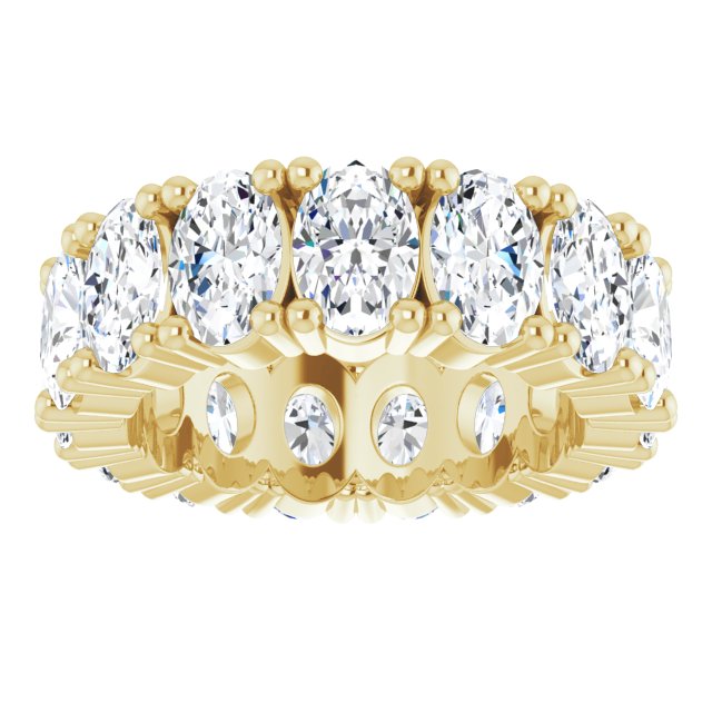 10K Gold Oval Lab-Grown Diamond Shared-Prong Eternity Band – 6x4 mm Stones - Yellow Gold - view 3