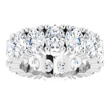 10K Gold Oval Lab-Grown Diamond Shared-Prong Eternity Band – 6x4 mm Stones - White Gold - view 3